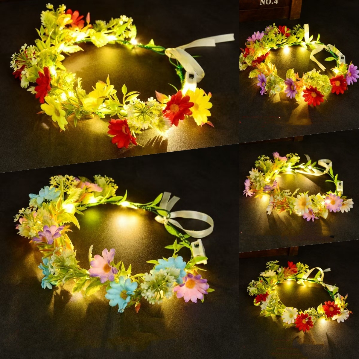 Corona de flores con luz LED,  - Art And Craft Hair reseña y precio