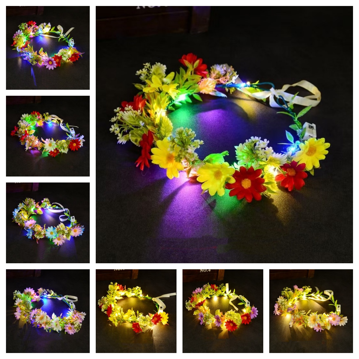Corona de flores con luz LED,  - Art And Craft Hair reseña y precio