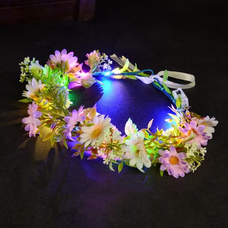 Corona de flores con luz LED,  - Art And Craft Hair reseña y precio
