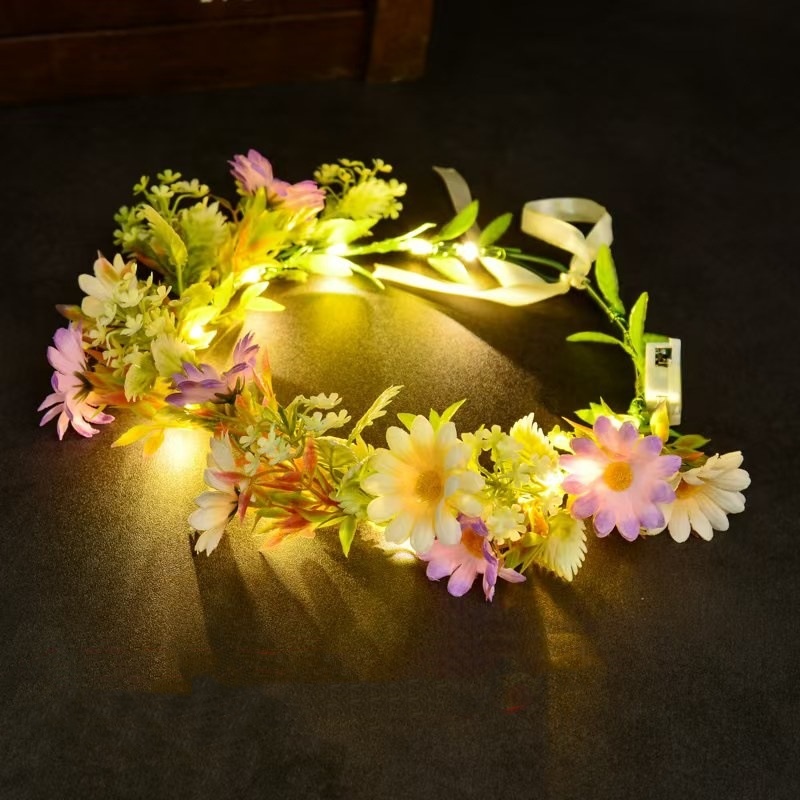 Corona de flores con luz LED,  - Art And Craft Hair reseña y precio
